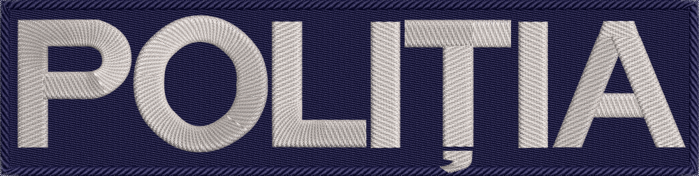 EMBLEMA SPATE TRICOURI / VESTA TACTICA - POLITIA ROMANA 26 CM  X 6.5 CM